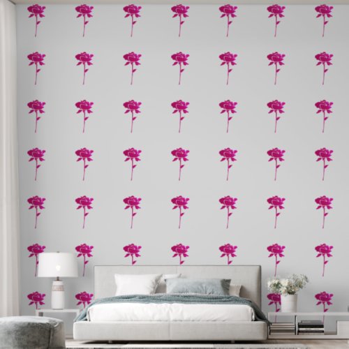 Pink Rose Floral Patterns Art Elegant White Trendy Wallpaper