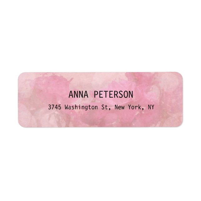 Pink Rose Floral Stylish Elegant Classical Label (Front)