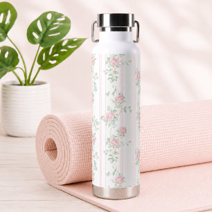 Pink Rose Floral Water Bottle