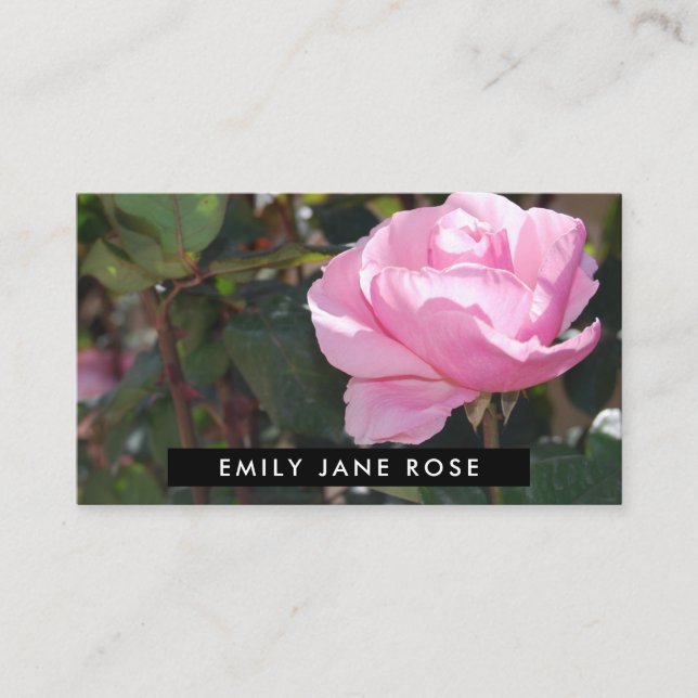 Pink Rose, Floristry Business Card (Front)