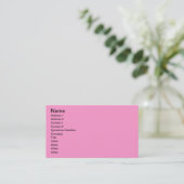Pink Rose Flower Avery Business Cards (Standing Front)