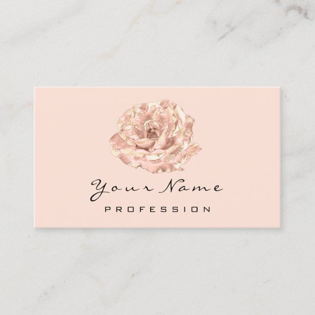 Pink Rose Flower Blogger Stylist Event Beauty Body Business Card (Front)