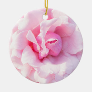 Pink rose flower ceramic ornament