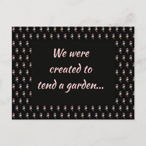 Pink Rose Flower Christian Quote Saying Garden Postcard