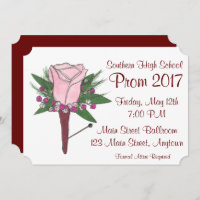 Pink Rose Flower Corsage Boutonniere Prom Dance