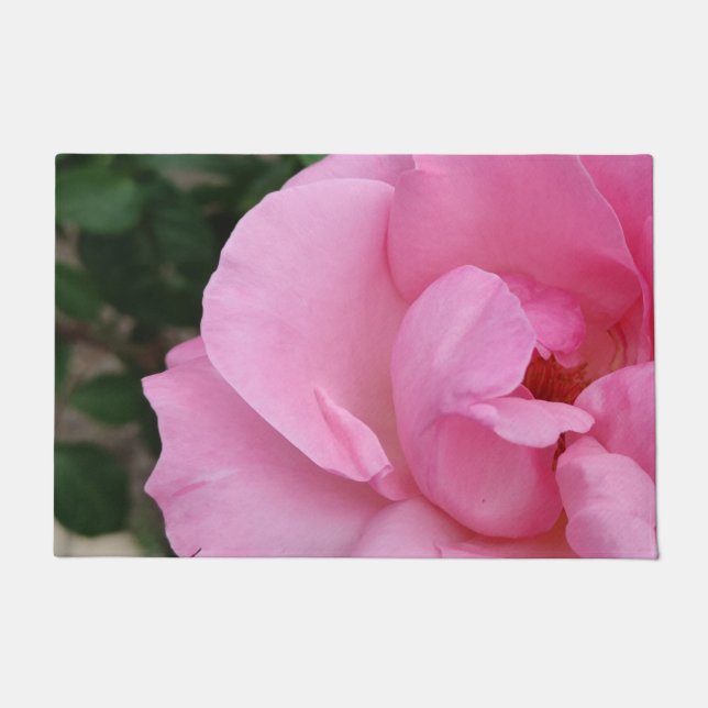 Pink rose flower doormat (Front)