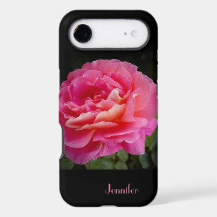 Pink Rose Flower, Elegant Floral, Name, iPhone 17 Air Case