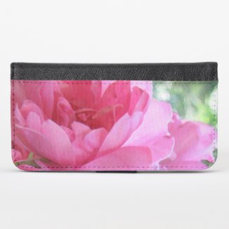 Pink Rose  Flower Floral iPhone X Wallet Case