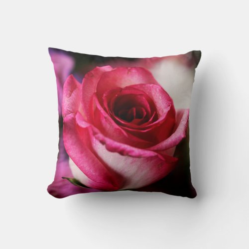 Pink Rose Flower Floral Pillow