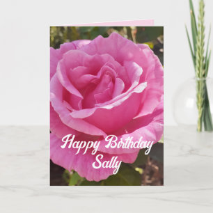 Pink Rose Flower Floral Roses Card Customizable