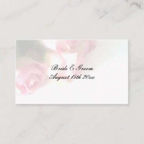 Pink rose flower floral theme wedding enclosure card