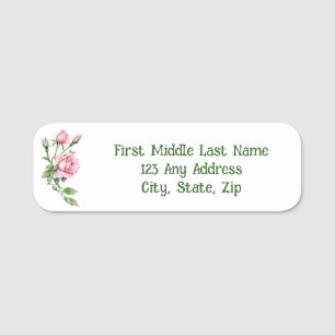 Pink Rose Flower Gardening Garden Gardener Name Tag