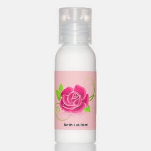 Pink rose flower hand lotion