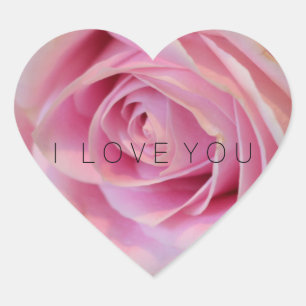 Pink Rose Flower Heart Sticker