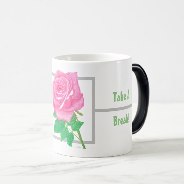 Pink Rose Flower Morphing Mug (Front Right)