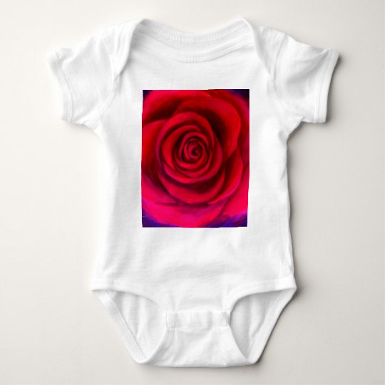 Pink Rose Flower Painting Art - Multi Baby Bodysuit