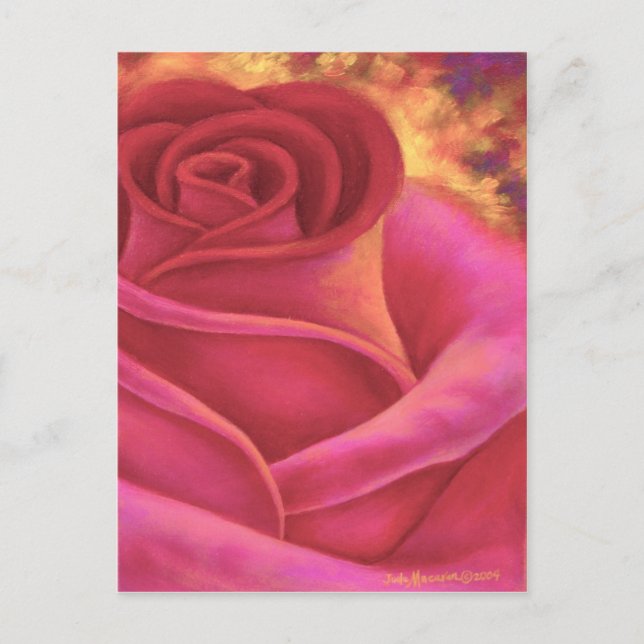 Pink Rose Flower Painting Art - Multi Postcard (Front)