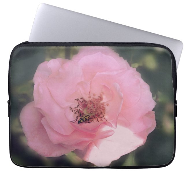 Pink Rose Flower Photo Electronics Bag (Front)