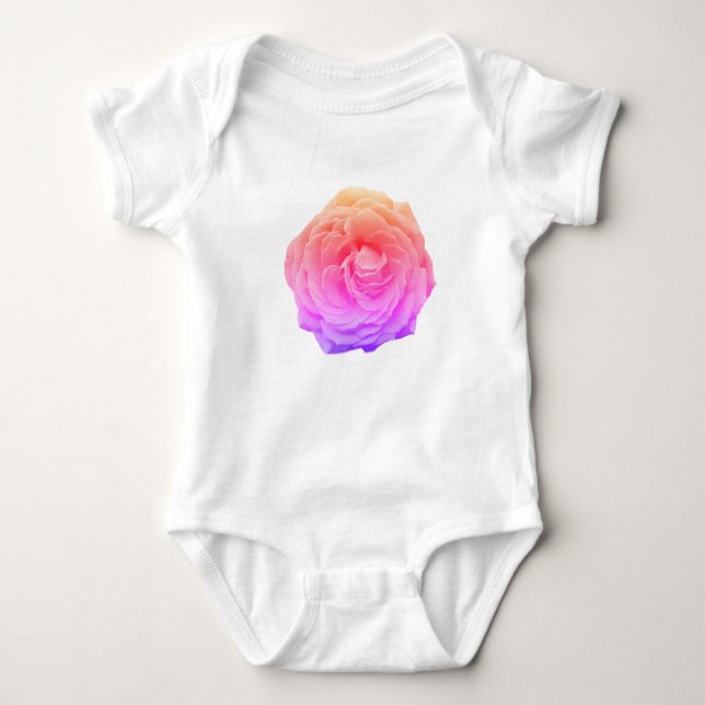 Pink rose flower Photography Baby Bodysuit (Front)