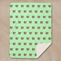 Pink Rose Flower Seamless Pattern on Light Green