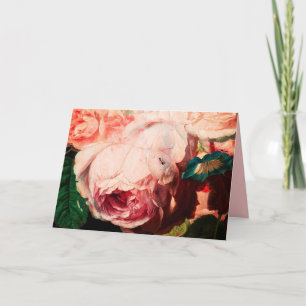 PINK ROSE ,FLOWERS AND BUTTERFLY Valentine's Day Holiday Card