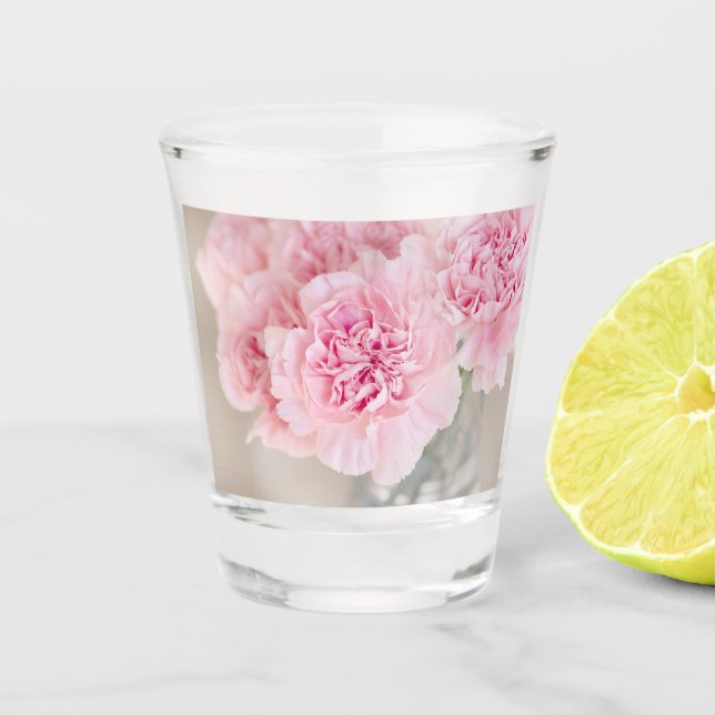 Pink Rose Flowers Shot Glass (Front)