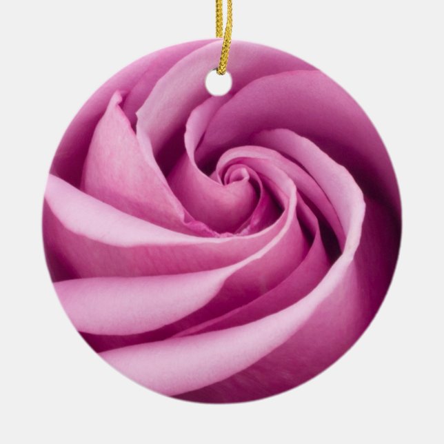 Pink Rose Folded To Perfection Ornament (Front)