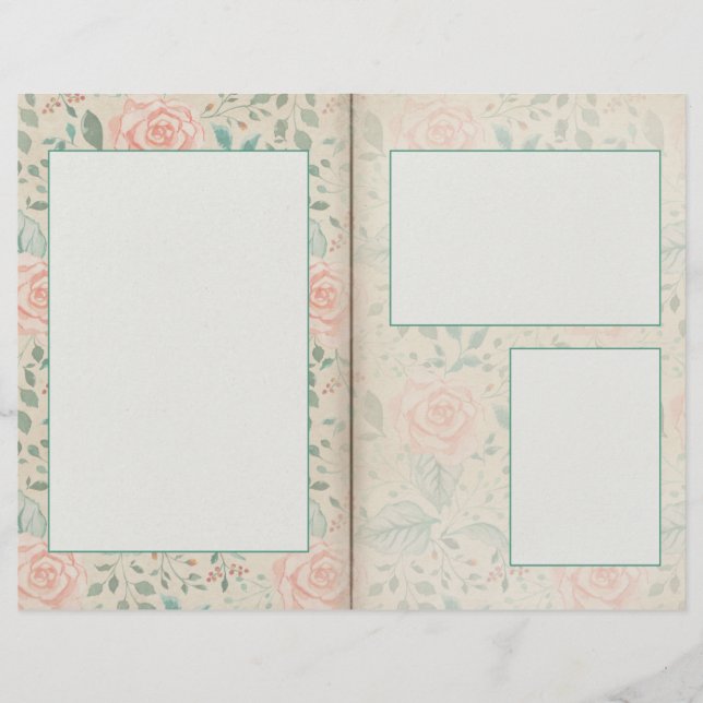 Pink Rose Frames Scrapbook Paper (Front)