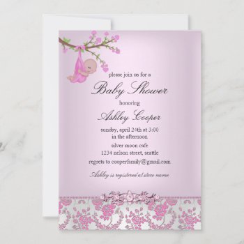 Pink Rose Garden Baby Shower Invitation by ExclusiveZazzle at Zazzle