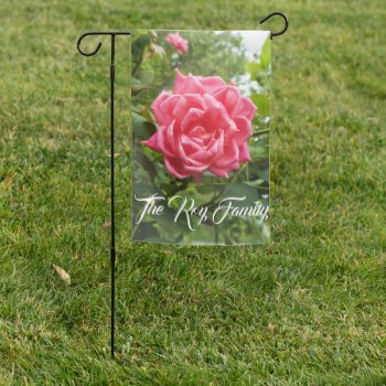 Pink Rose Garden Flag by RenderlyYours at Zazzle