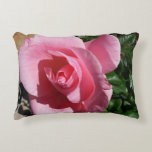Pink Rose Garden Floral Decorative Pillow