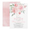 Pink Rose Garden Girl Baptism Invitation