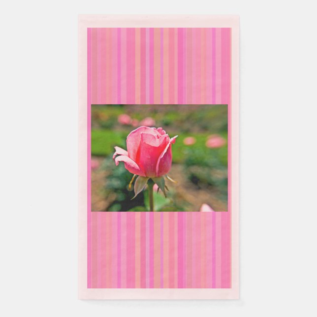 Pink Rose Garden Paper Guest Towels (Front)