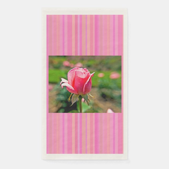 Pink Rose Garden Paper Guest Towels (Front)