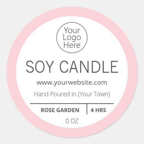 Pink Rose Garden Scented Logo Candle Labels