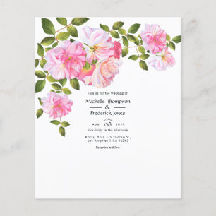 Pink Rose Garden Wedding Flyer