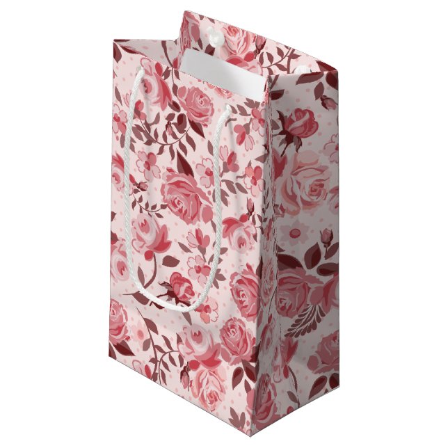 Pink Rose Gift Bags (Front Angled)