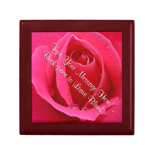 Pink Rose Gift Box Personalize Rose Jewelry Box (Front)