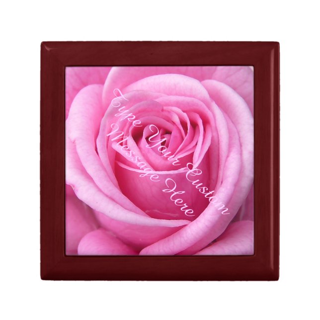 Pink Rose Gift Box Personalize Rose Jewelry Box (Front)
