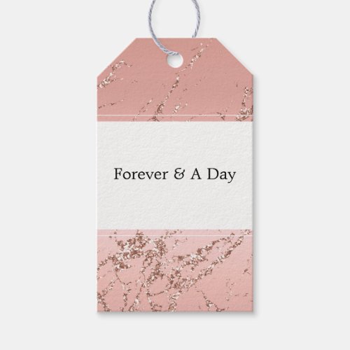 Pink Rose Glam Glitter Wedding Gift Tags