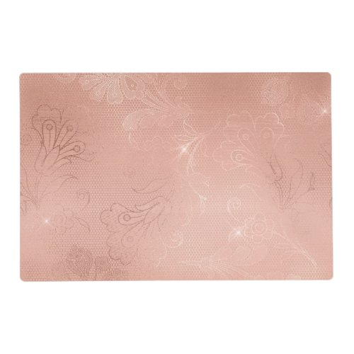 Pink Rose Glam Lace Wedding Placemat