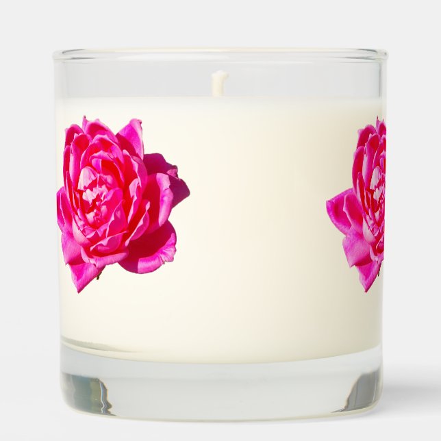 Pink Rose glass candle (Front)