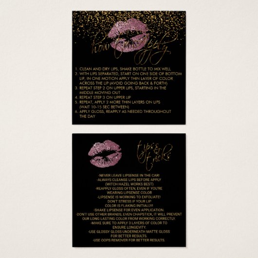 Pink Rose Glitter Lip Application Instructions 2 (Front & Back)