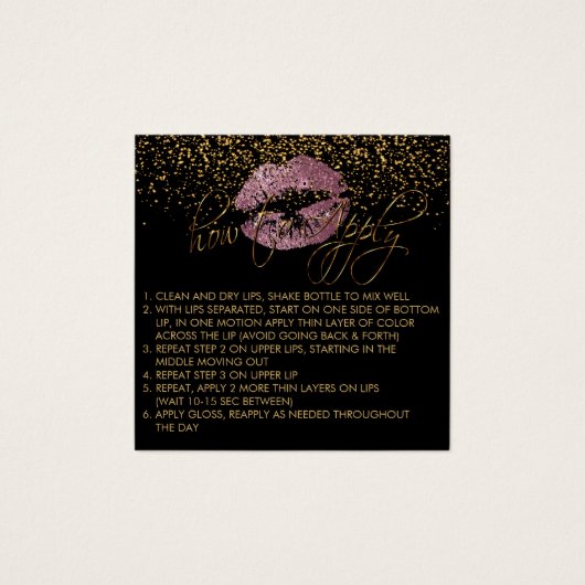 Pink Rose Glitter Lip Application Instructions 2 (Front)