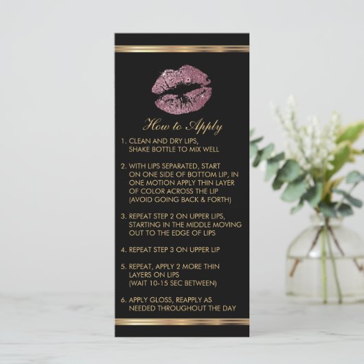 Pink Rose Glitter Lip Instructions (Standing Front)