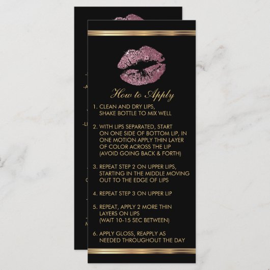 Pink Rose Glitter Lip Instructions (Front/Back)
