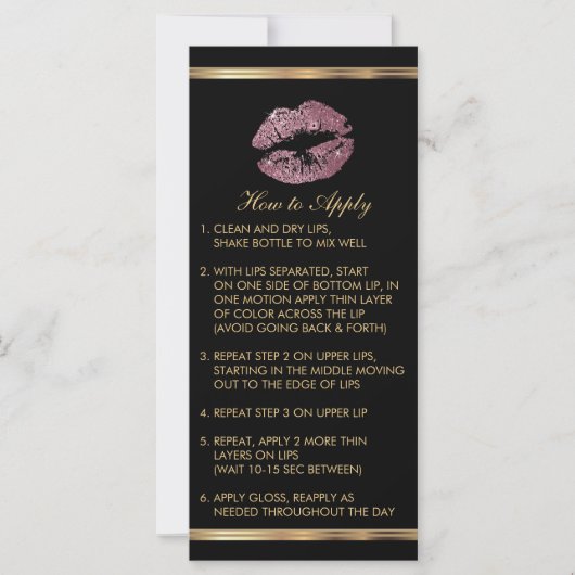 Pink Rose Glitter Lip Instructions (Front)