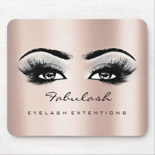 Pink Rose Glitter Name Beauty Lashes Makeup Gray Mouse Pad
