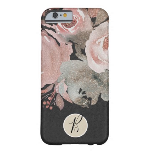 Pink Rose Glitter Roses Dark Floral Glam Elegant Barely There iPhone 6 Case