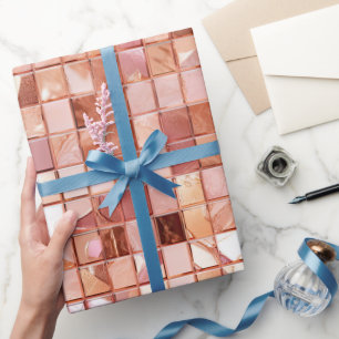 Pink Rose Gold Abstract Wrapping Paper
